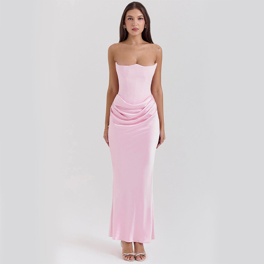 Strapless Backless Evening Maxi Dress