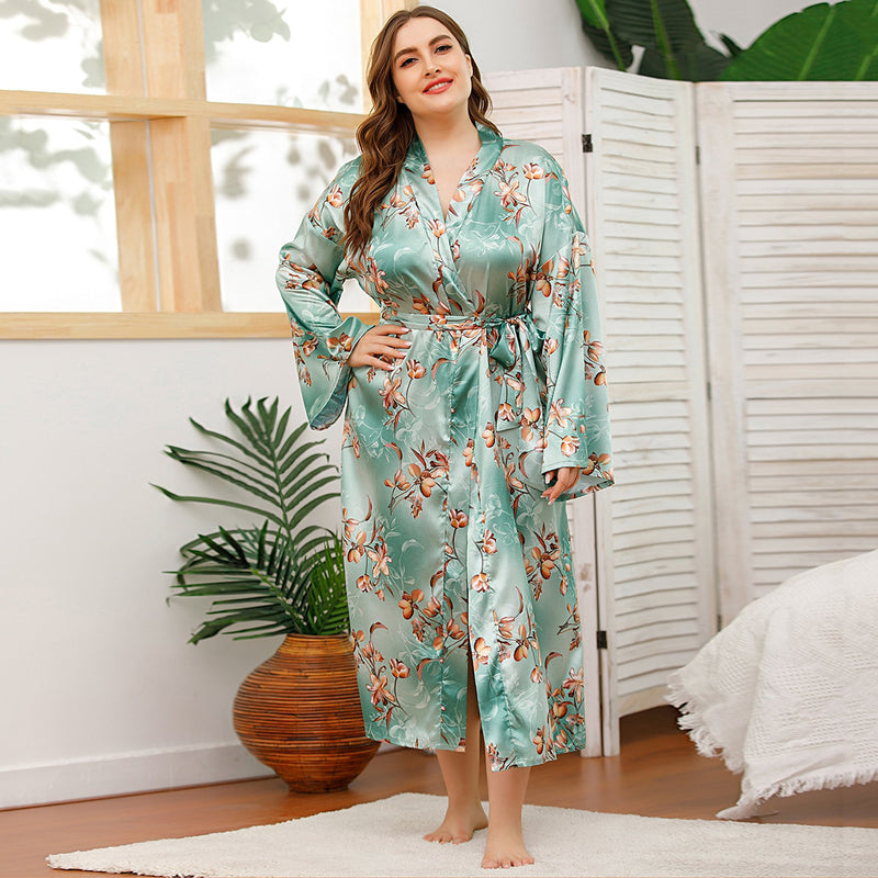 Floral V-Neck Robe