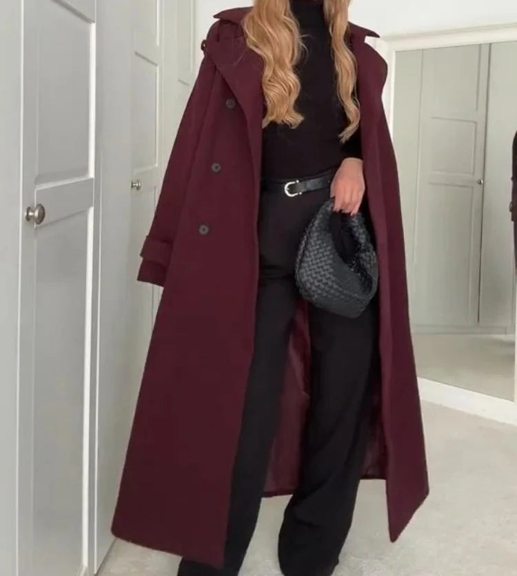 Belted Wool Trench Coat
