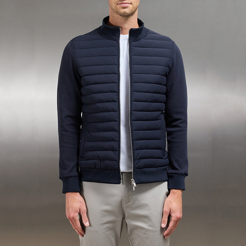 Men's Knit Stand Collar Jacket