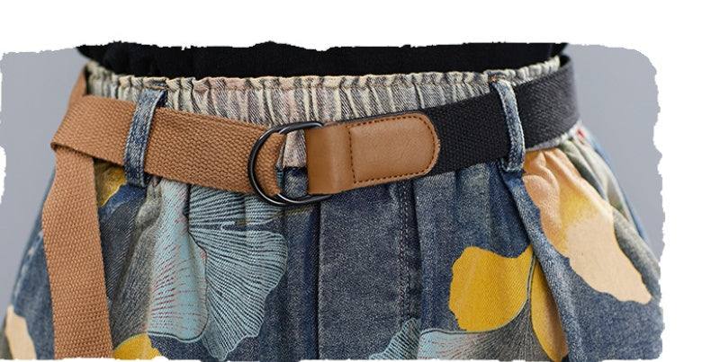 Thin Denim Printed Wide Leg Panties For Women