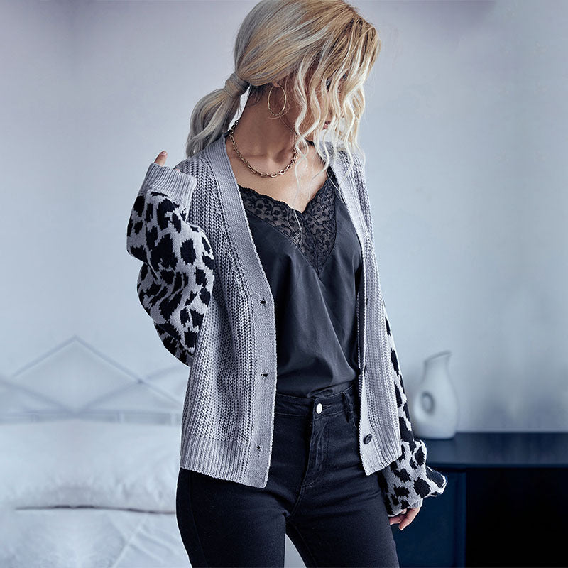 Leopard Knit Cardigan