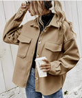 Short Lapel Wool Coat