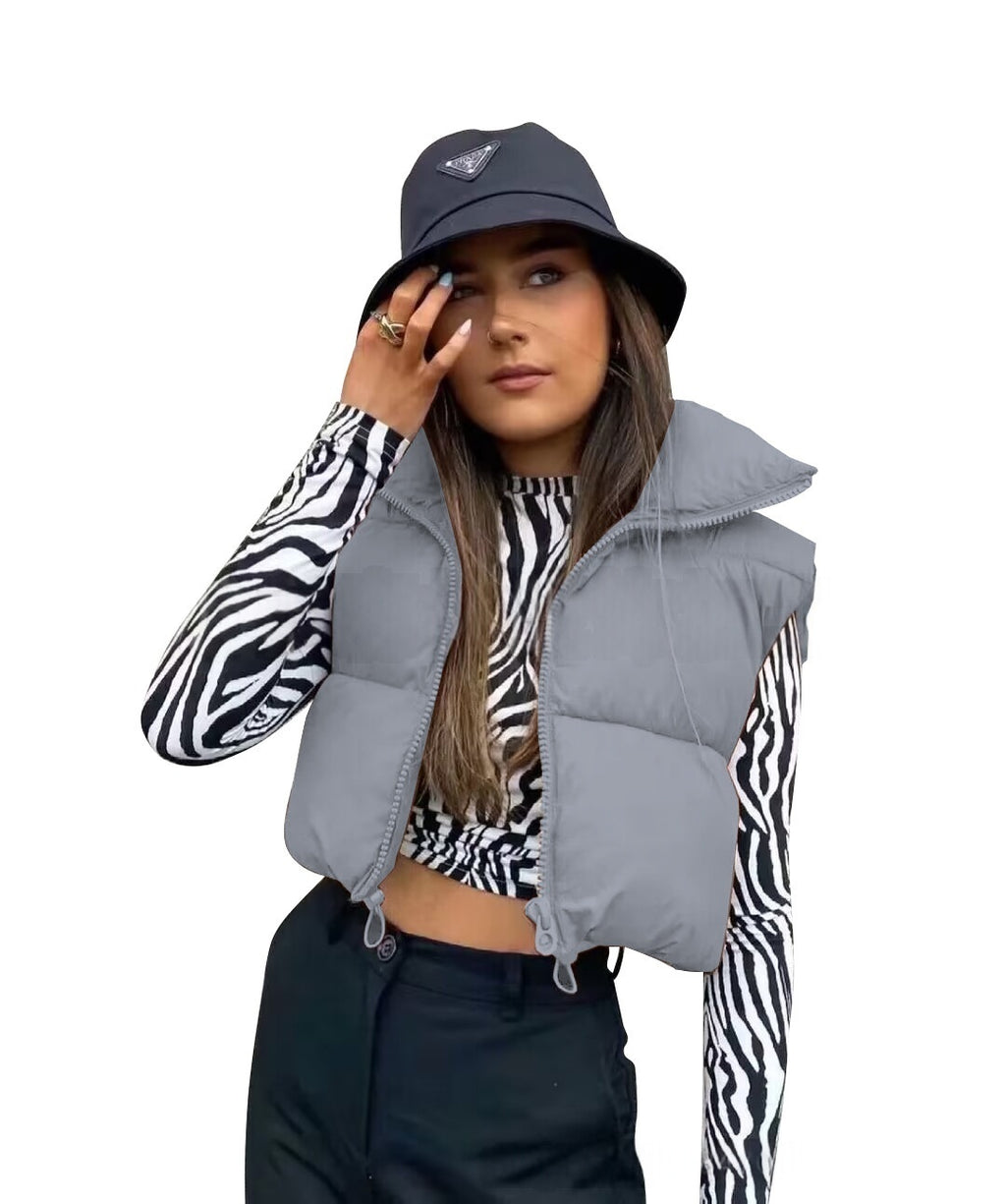 Cropped Puffer Vest