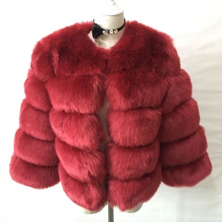 Faux Mink Fur Coat