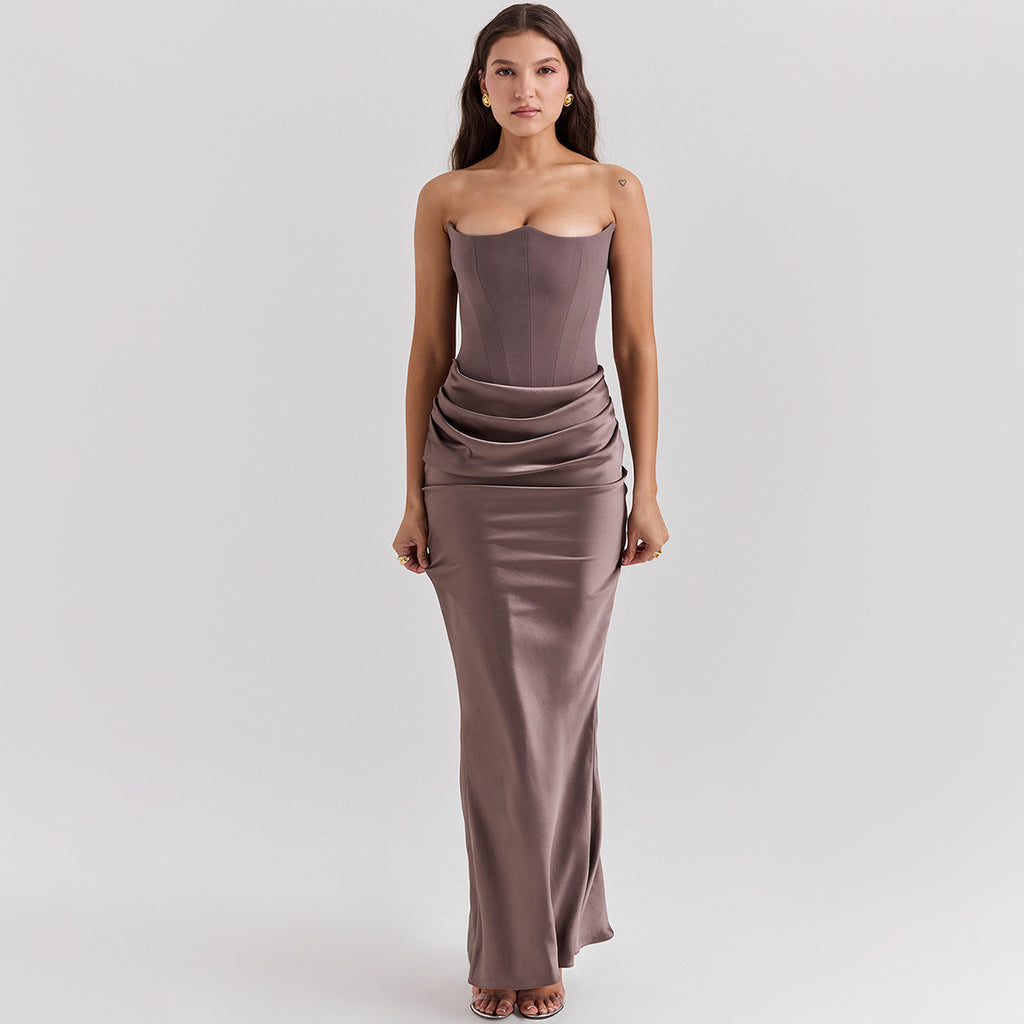 Strapless Backless Evening Maxi Dress