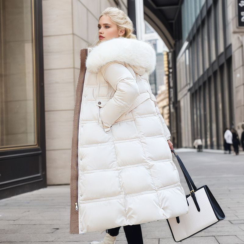Belted Fur Hood Jacket