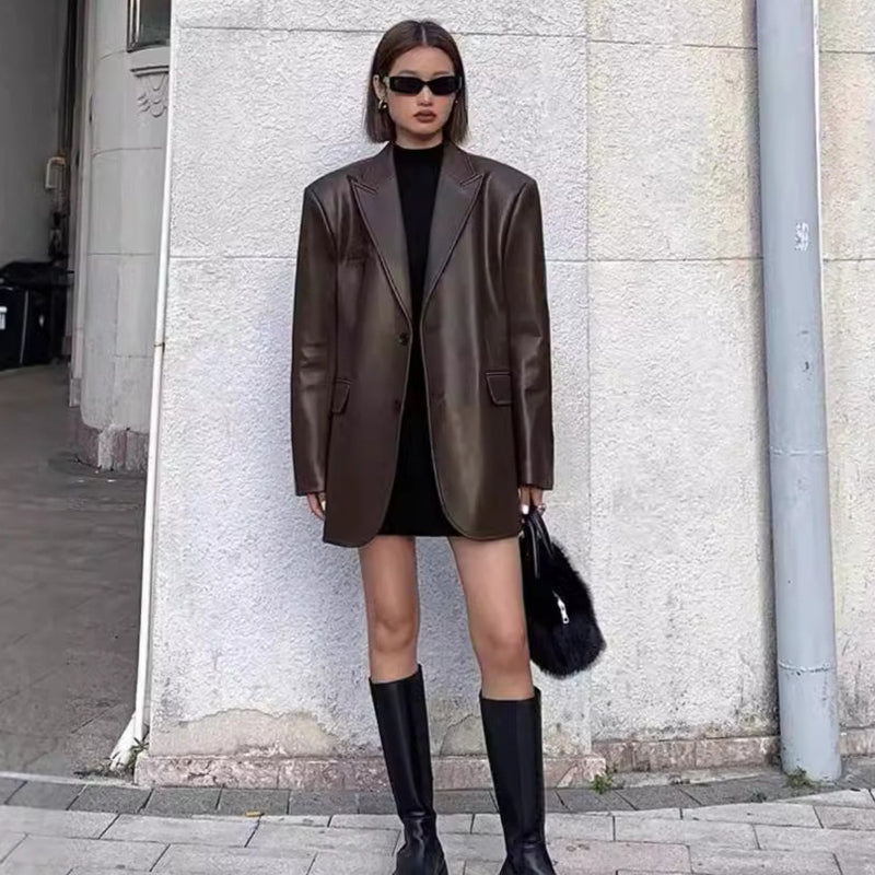 Plus Size Leather Jacket