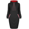 Plus Size High-Neck Long Sleeve Dress