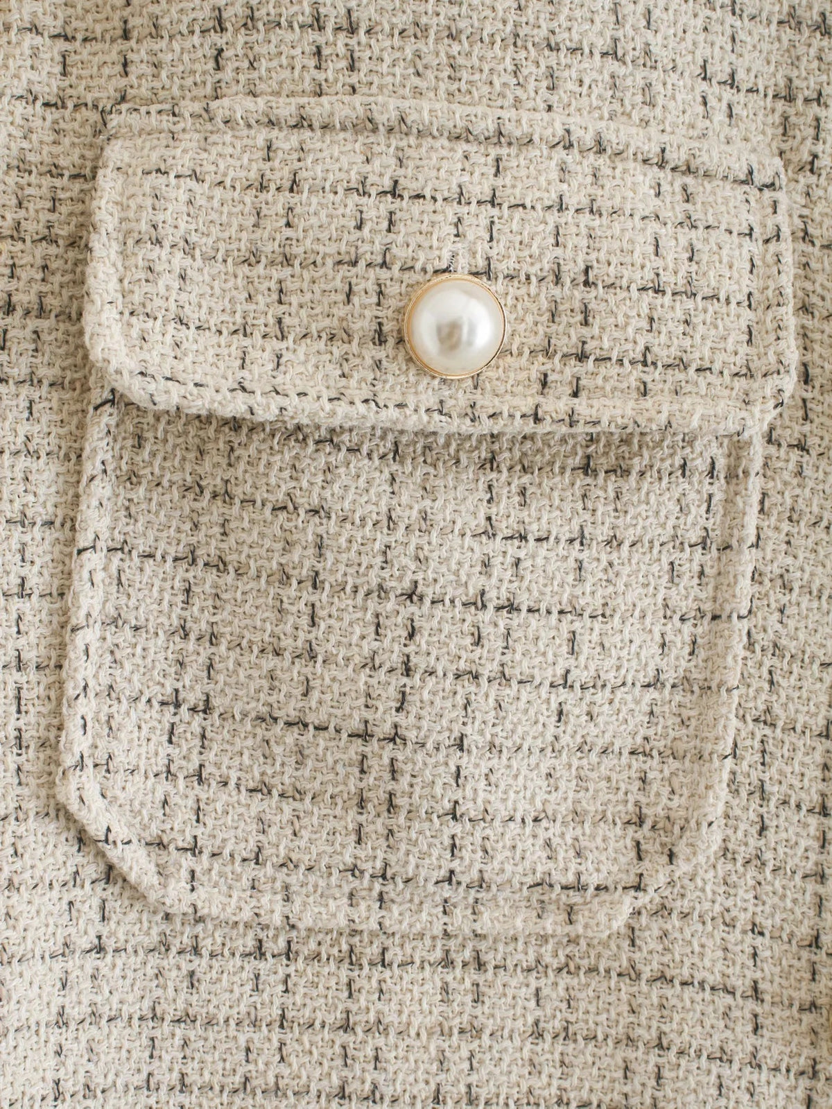 Plaid Pearl Button Coat