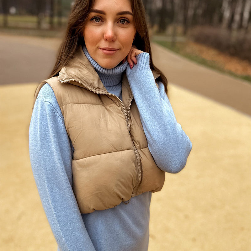 Cropped Puffer Vest
