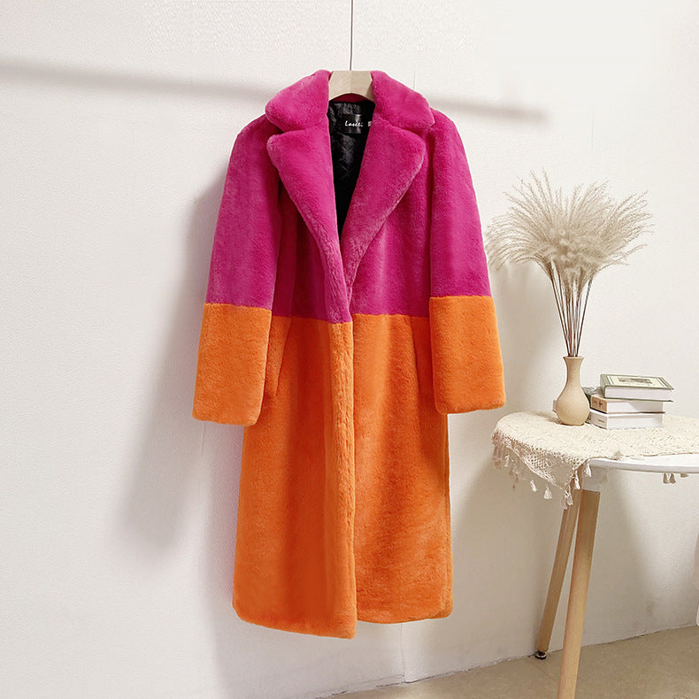 Plus Size Long Faux Fur Coat