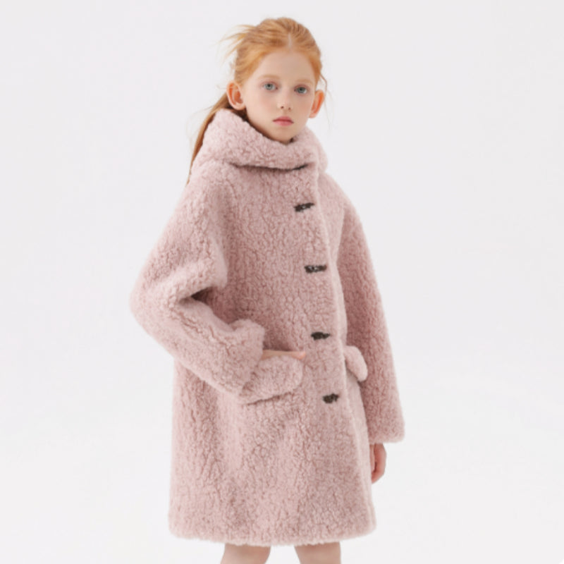 Girls' Teddy Fleece Hooded Coat
