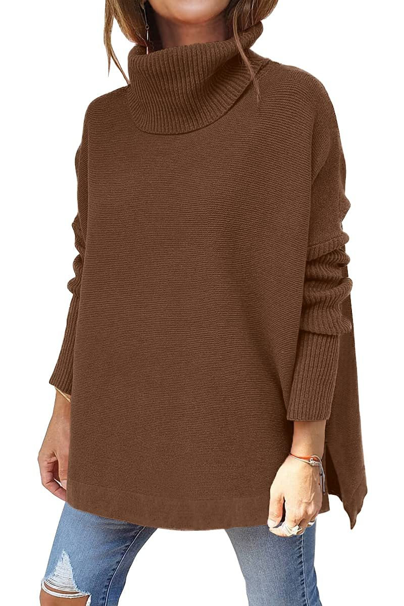 Batwing Turtleneck Tunic Sweater