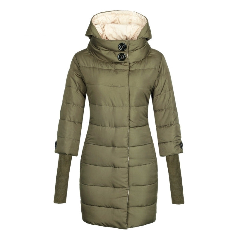 Plus Size Hooded Cotton Jacket