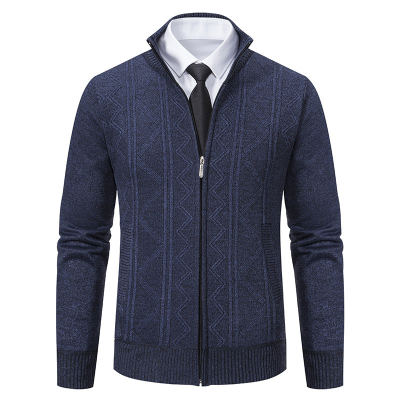 Men's Stand Collar Wool Cardigan