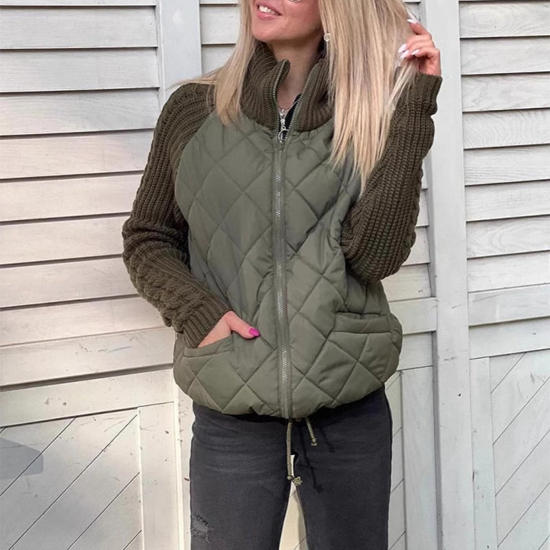 Knit-Trim Padded Jacket