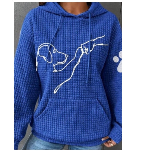 Waffle Dog Print Hoodie
