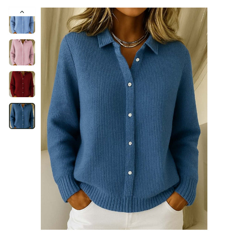 Button Lapel Sweater
