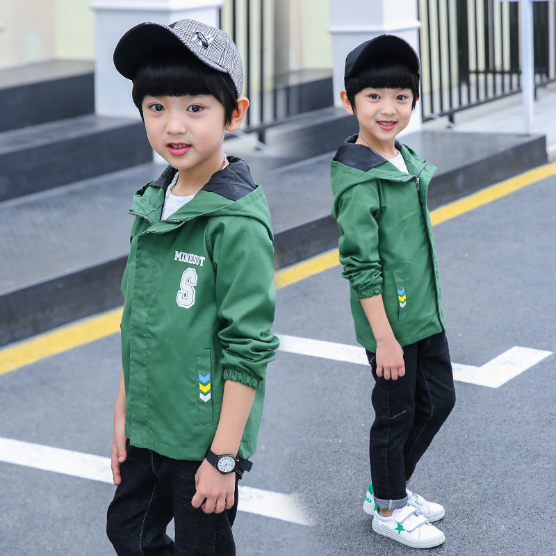 Kids' Letter Print Trench Coat