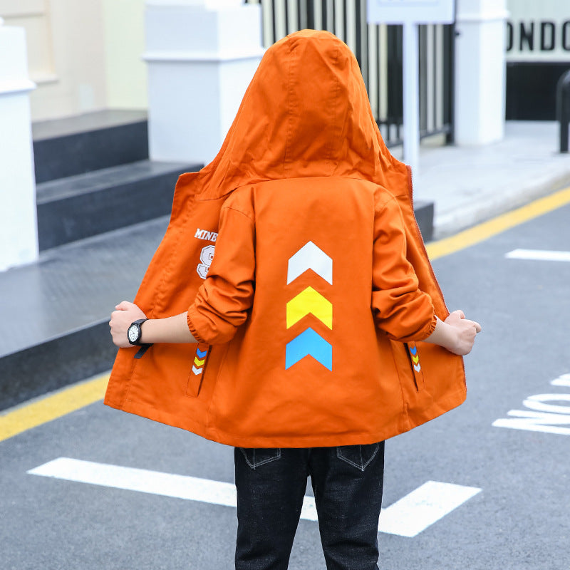 Kids' Letter Print Trench Coat