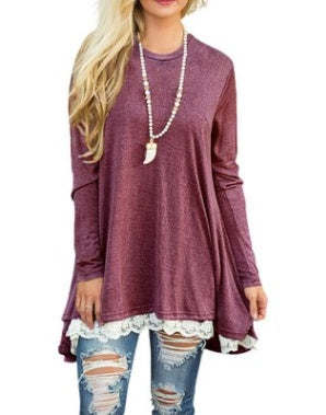 Plus Size Lace-Trim T-Shirt Dress