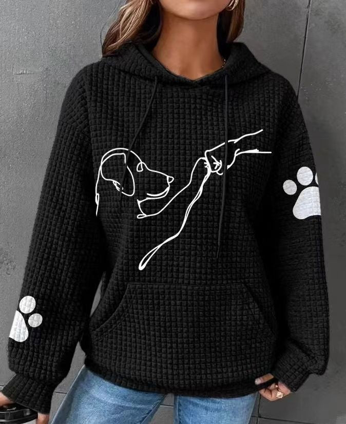 Waffle Dog Print Hoodie