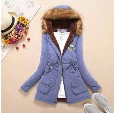 Plus Size Fur Hood Parka
