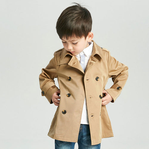 Boys' Mid-Length Trench Coat