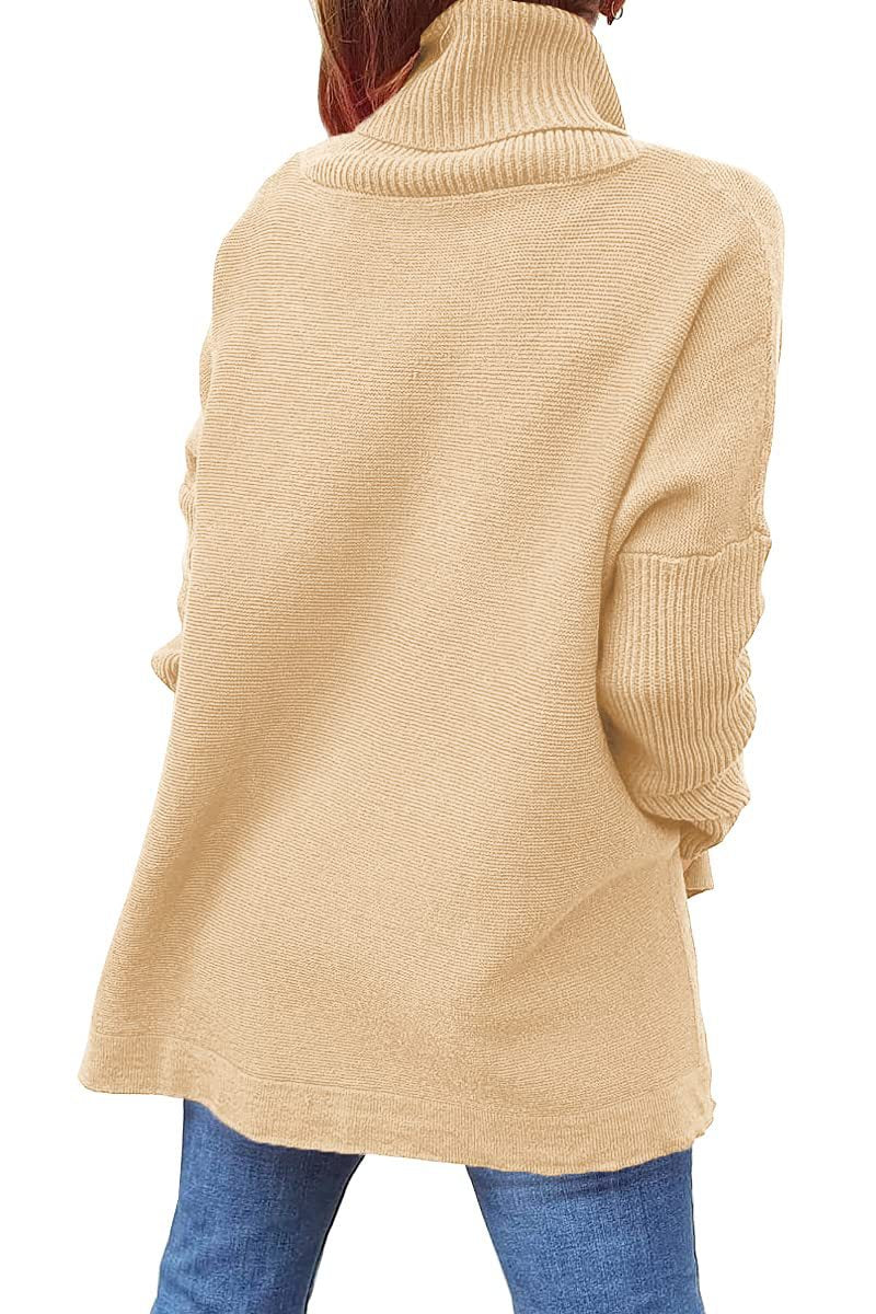 Batwing Turtleneck Tunic Sweater