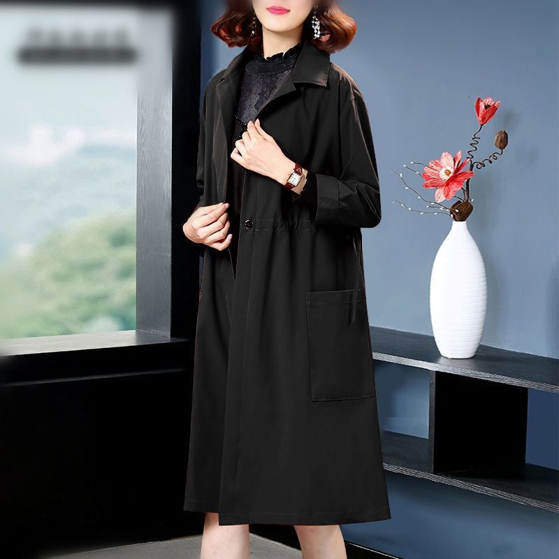 Plus Size Below-Knee Trench Coat