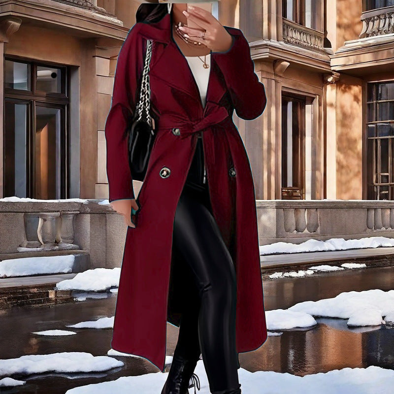 Plus Size Belted Trench Coat