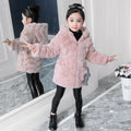 Girls' Faux Fur Hooded Coat