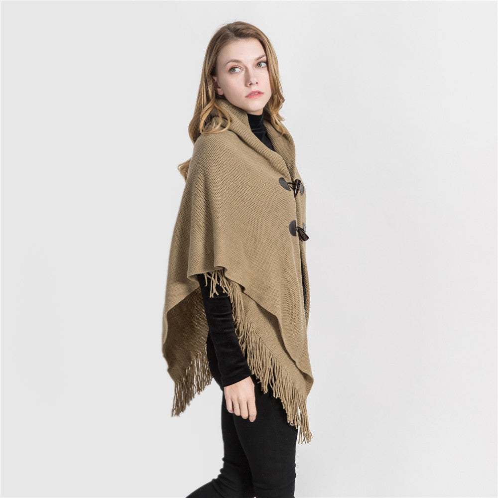 Hooded Poncho Cardigan