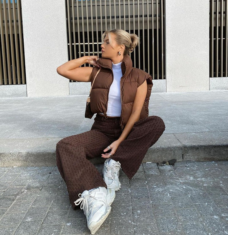 Cropped Puffer Vest