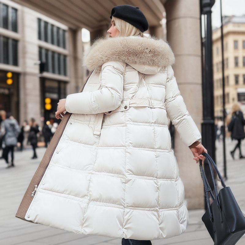Belted Fur Hood Jacket