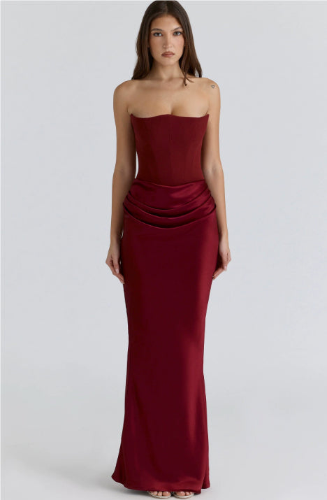 Strapless Backless Evening Maxi Dress