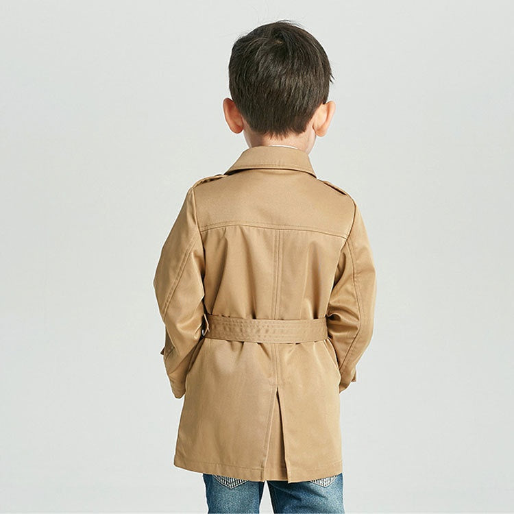 Boys' Mid-Length Trench Coat