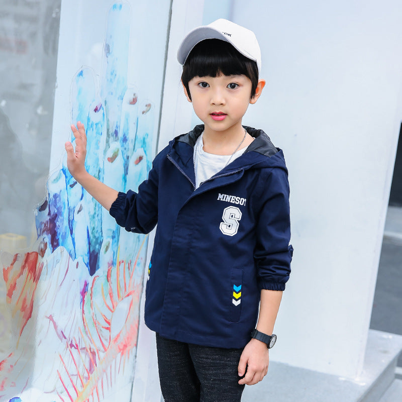 Kids' Letter Print Trench Coat