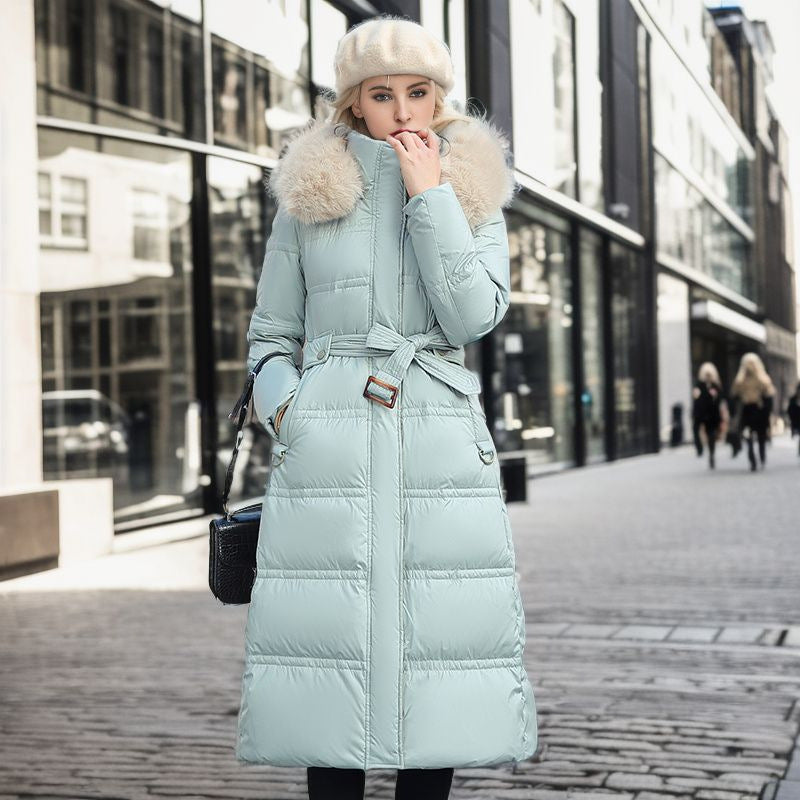 Belted Fur Hood Jacket