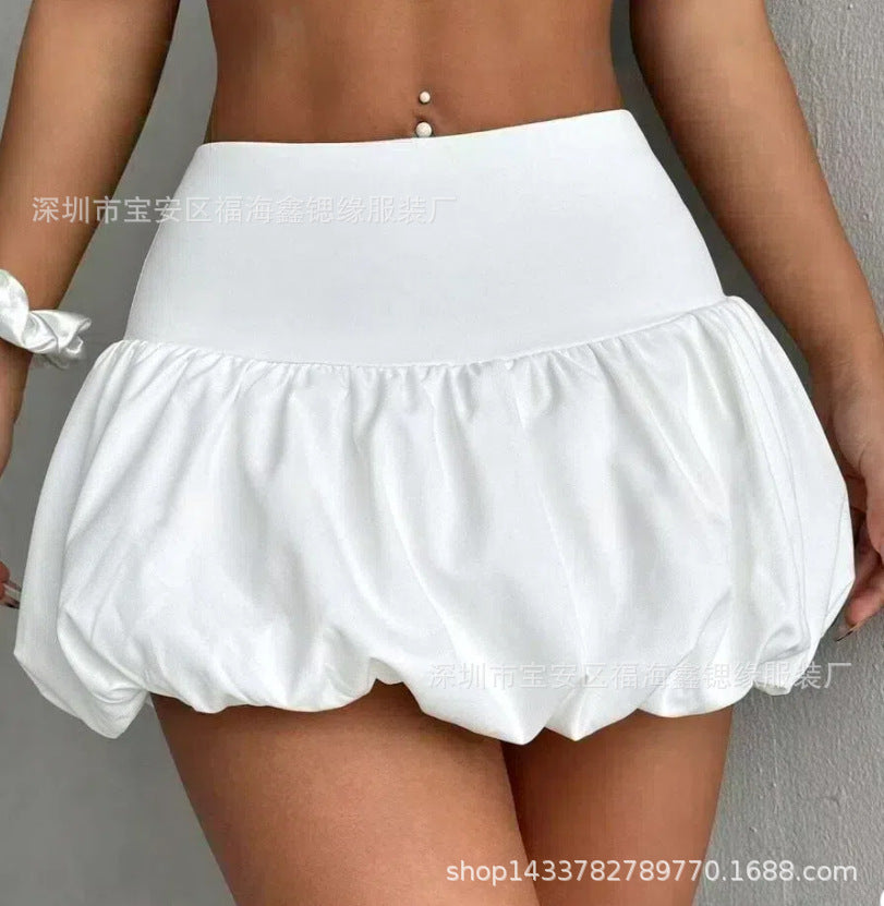 Womens New All-Match High-Waist Anti-Exposure Lined Midi Skirt