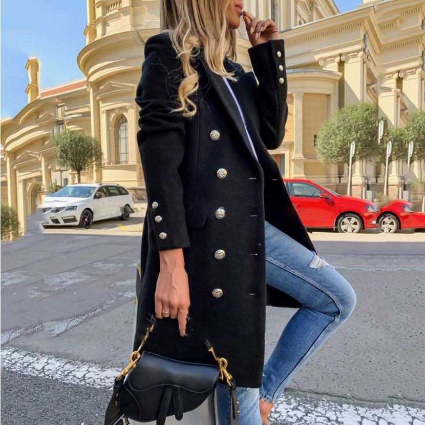 Mid-Length Wool Trench Jacket