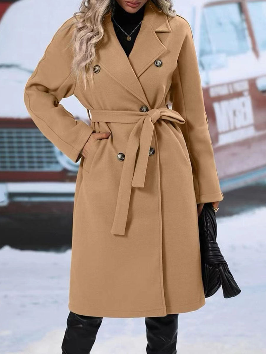 Belted Double-Breasted Trench Coat