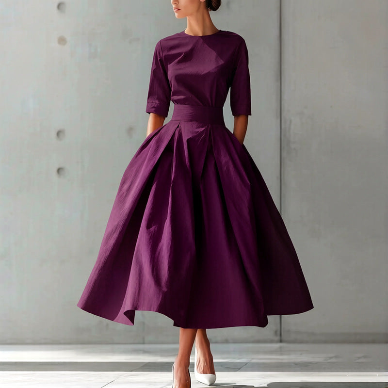 Fashionable Chic And Elegant High-Waisted Swing Dress
