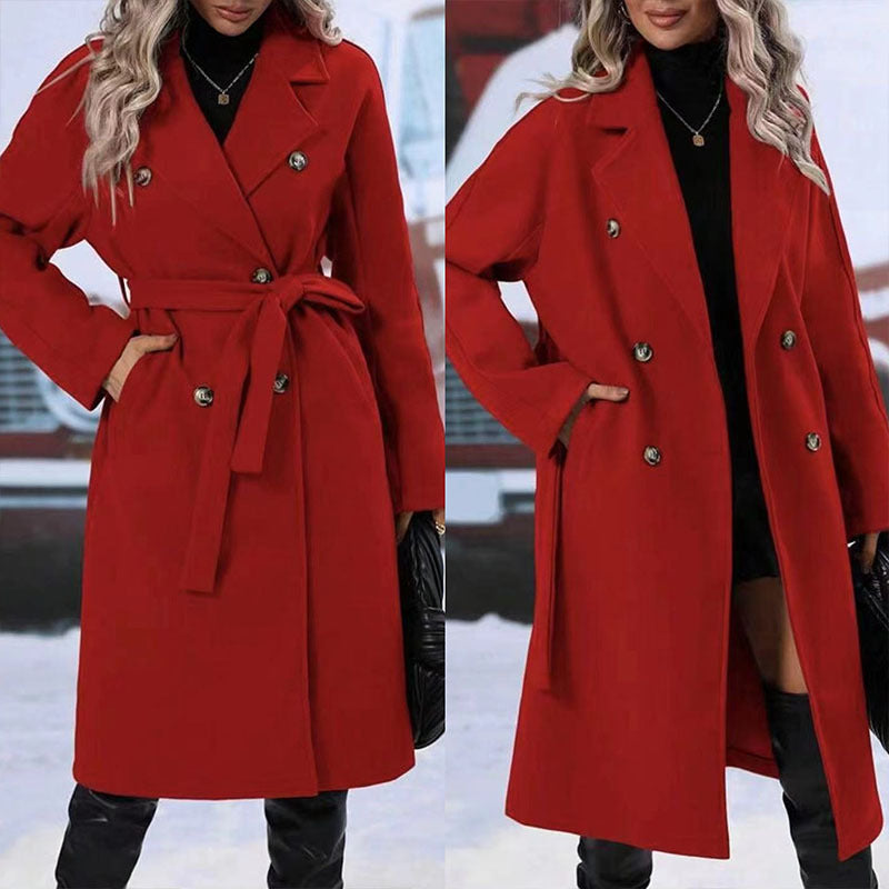 Belted Double-Breasted Trench Coat
