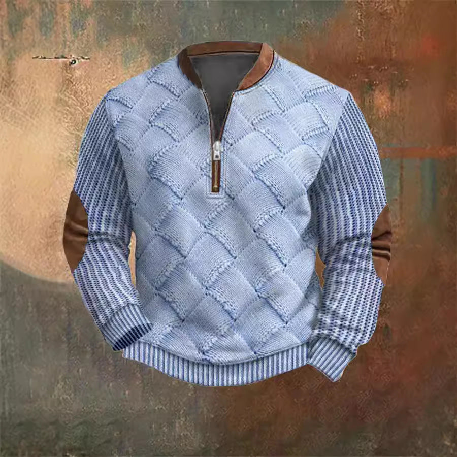 Men's Printed Half-Zip Sweater