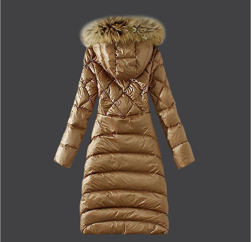 Plus Size Raccoon Fur Collar Down Coat