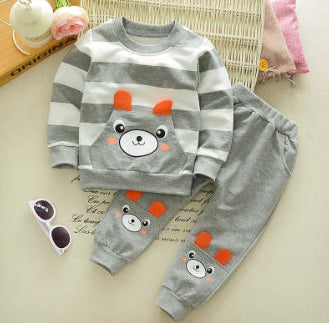 Kids' Bear Striped Sweater Set