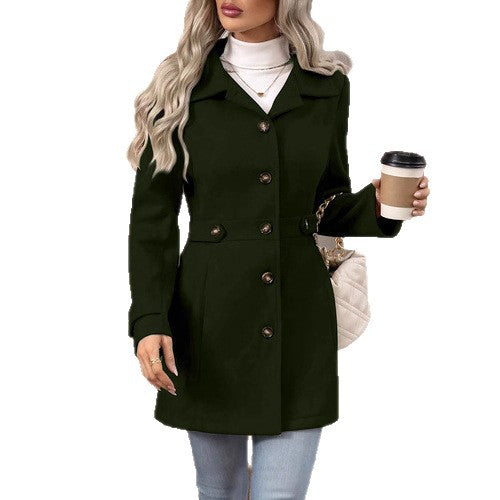 Plus Size Mid-Length Wool Coat