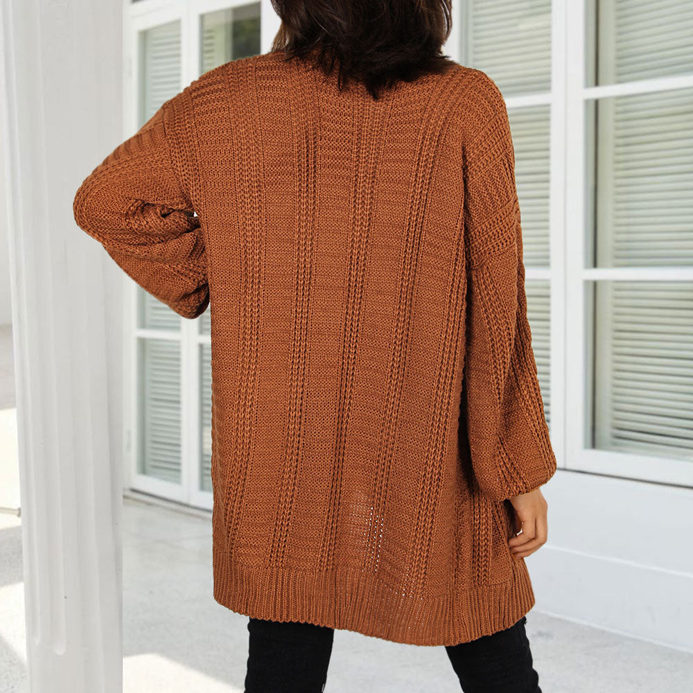 Plus Size V-Neck Twist Cardigan